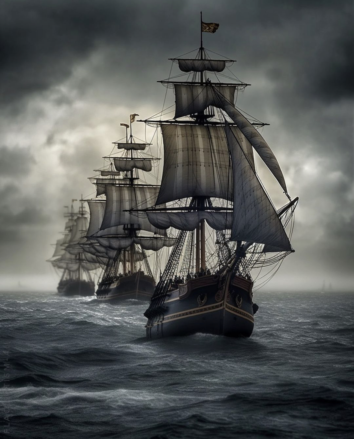 Convoy of ships by eolmedillo on DeviantArt