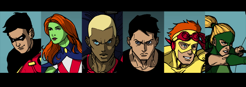 Young Justice face details