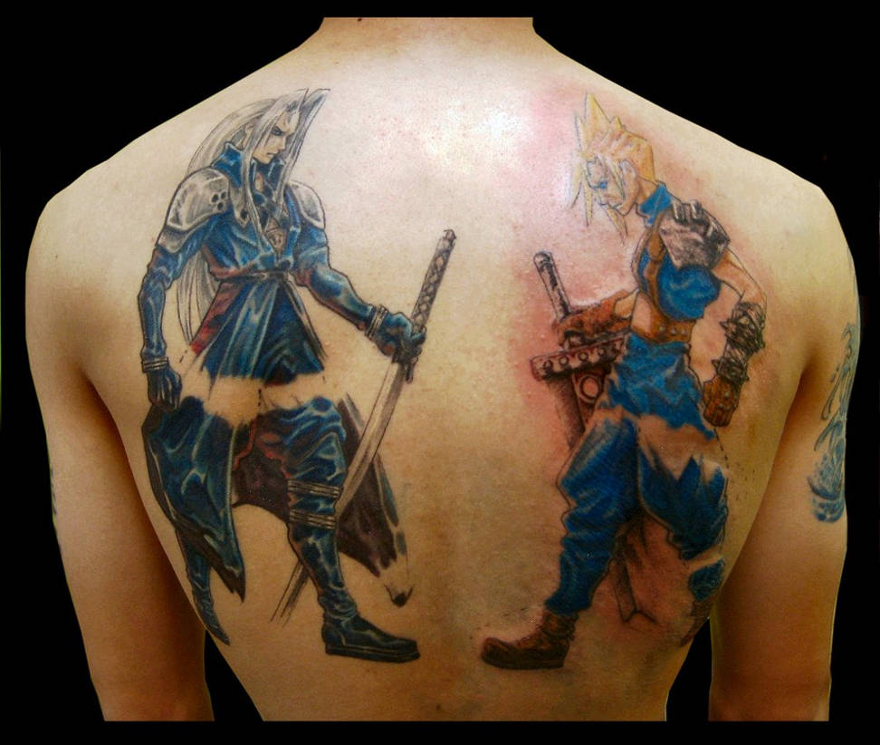 Sephiroth n Cloud tattoo by sooj on DeviantArt