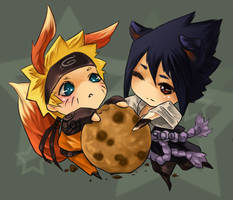 naruto sasuke chibi cookie