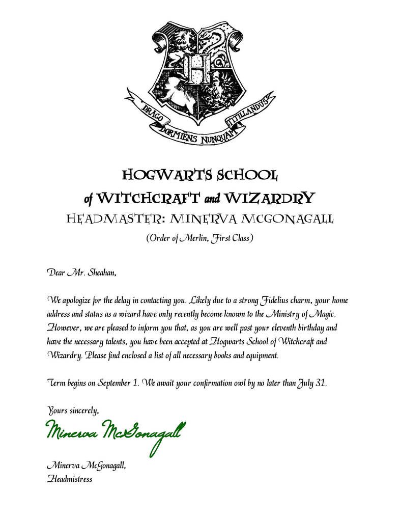 Hogwarts Acceptance Letter by mollysheahan on DeviantArt