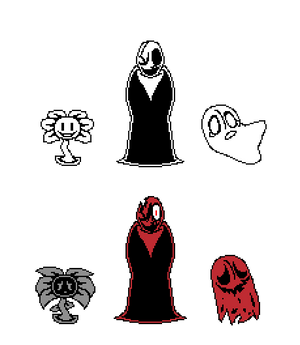 Some Underfell characters sprites