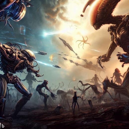 Aliens vs Robots by Themanofmanyminds on DeviantArt