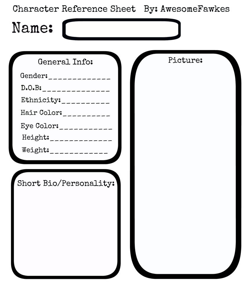 Character Reference Sheet by AwesomeFawkes on DeviantArt