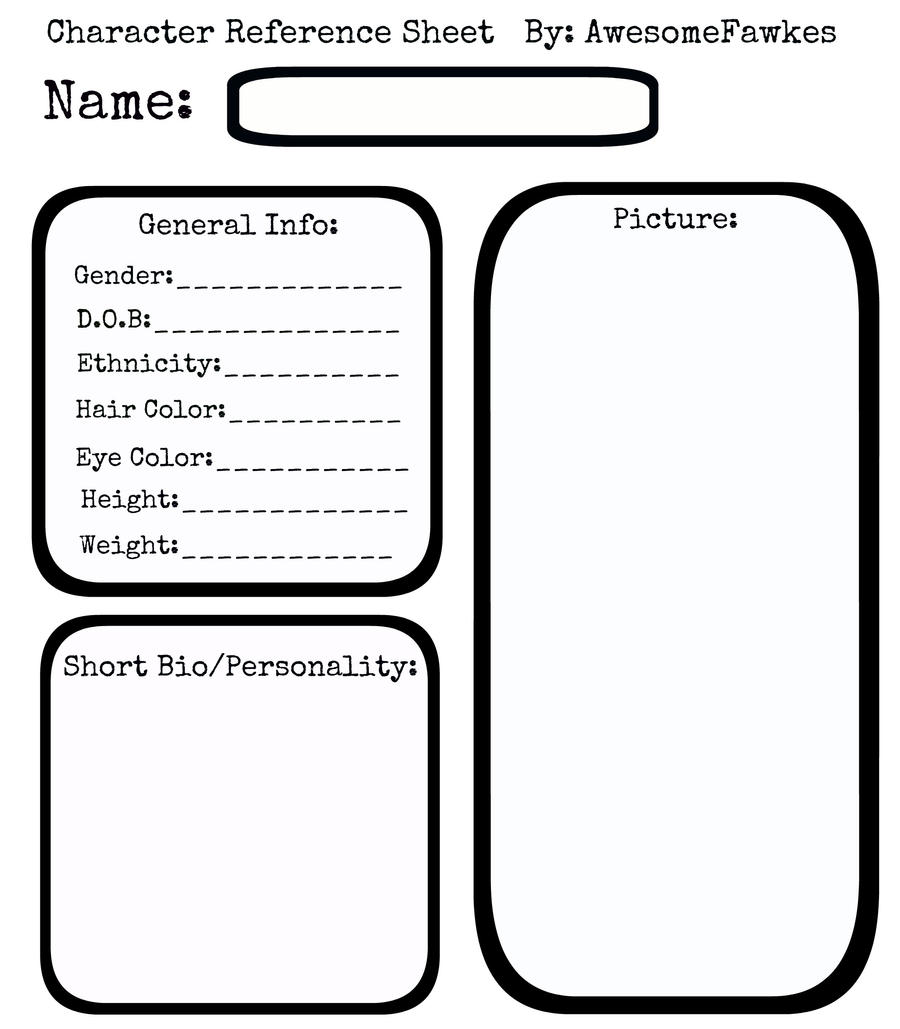 Character Reference Sheet by AwesomeFawkes on DeviantArt