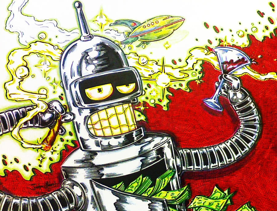 Bender Multitasking bender at work by casebasket on DeviantArt