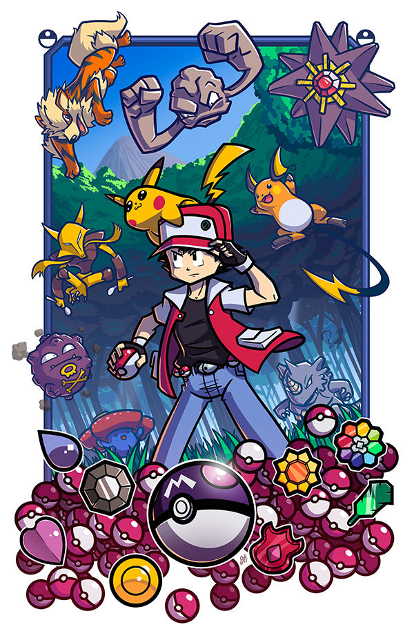 Epic Game Print - Pokemon Red and Blue by JoeHoganArt on DeviantArt