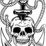 Skull and Anchor Tattoo Flash