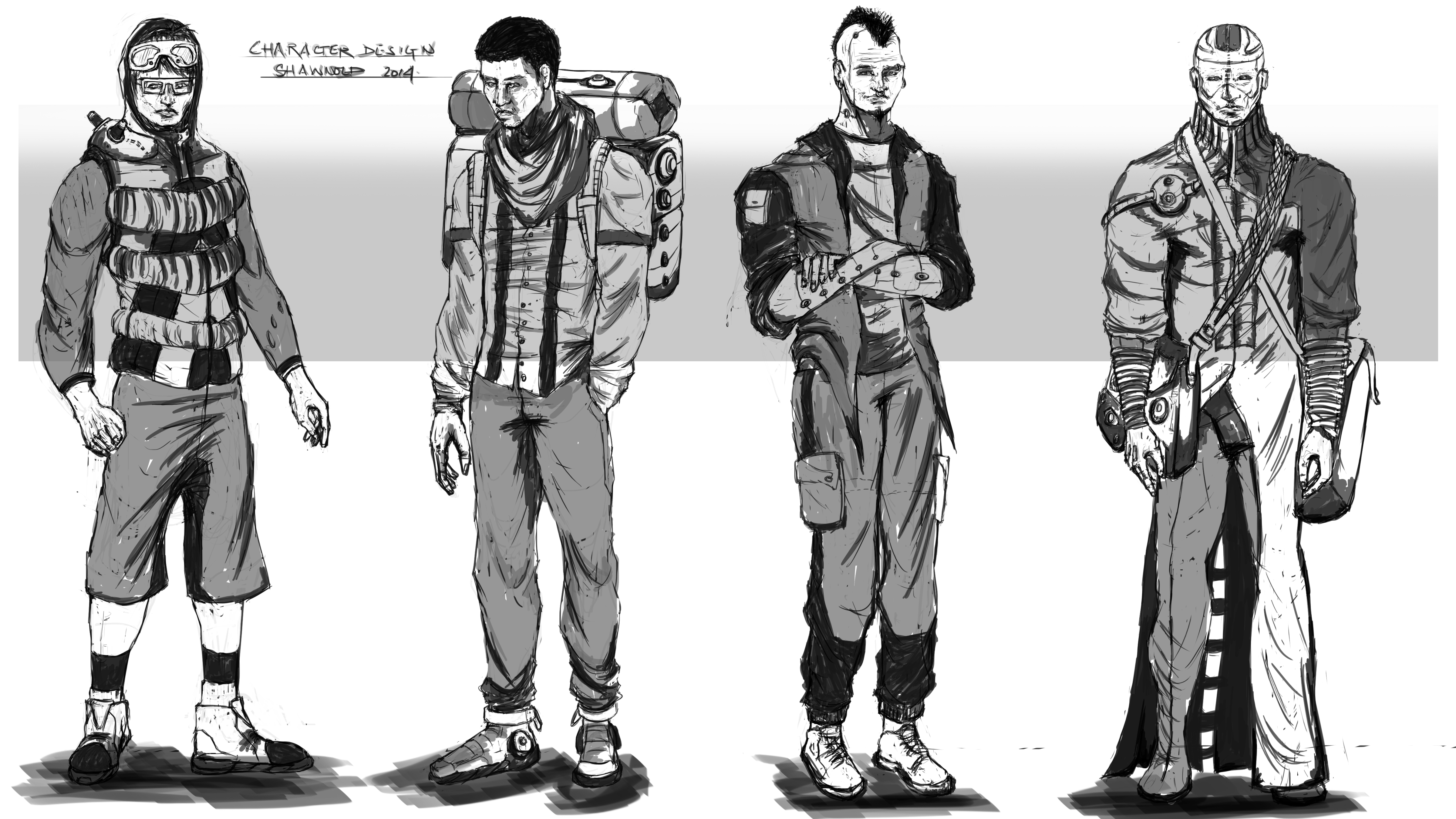 Futuristic Characters sketches