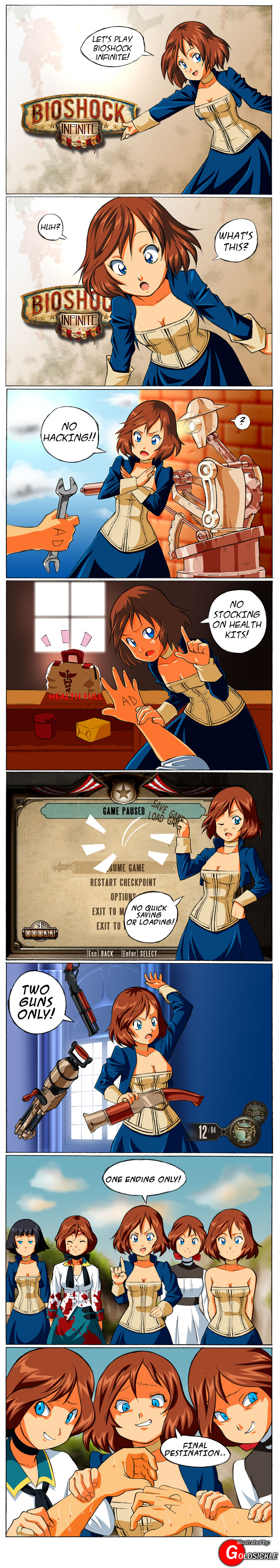 Bioshock: Infinite - the Lutece twins by shoomlah on DeviantArt