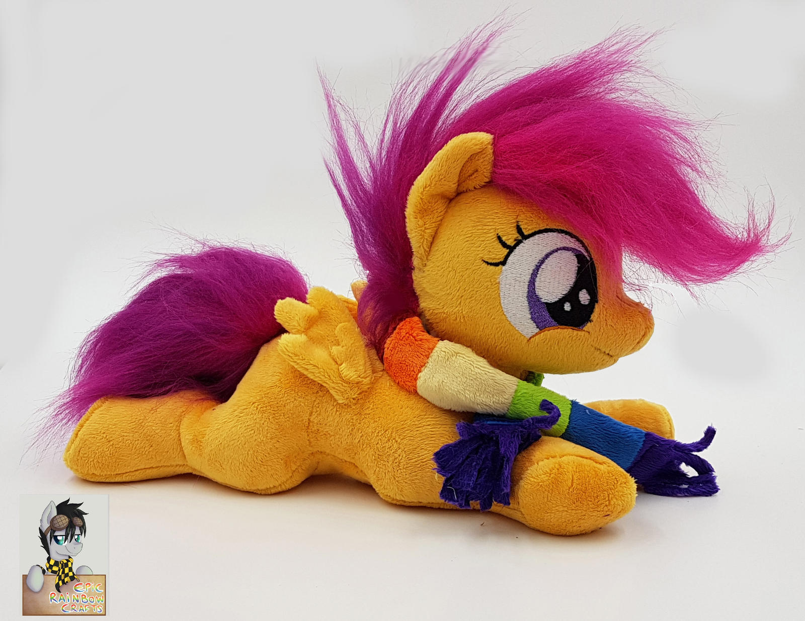 Beanie Scootaloo with Rainbow Dash scarf by Epicrainbowcrafts