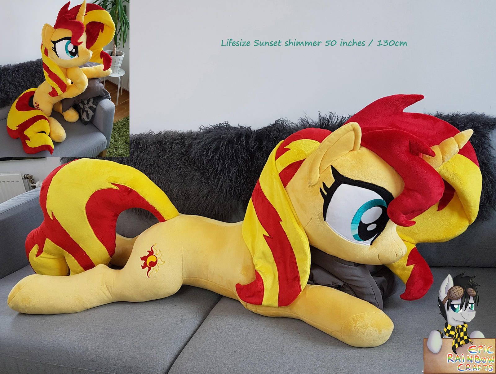 Lifesize Sunset Shimmer plush 50 inches / 130cm