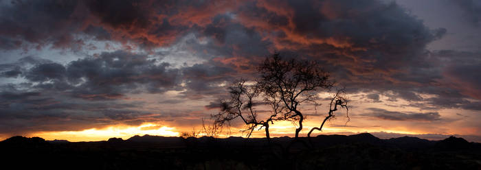 Namibian sunset panorama