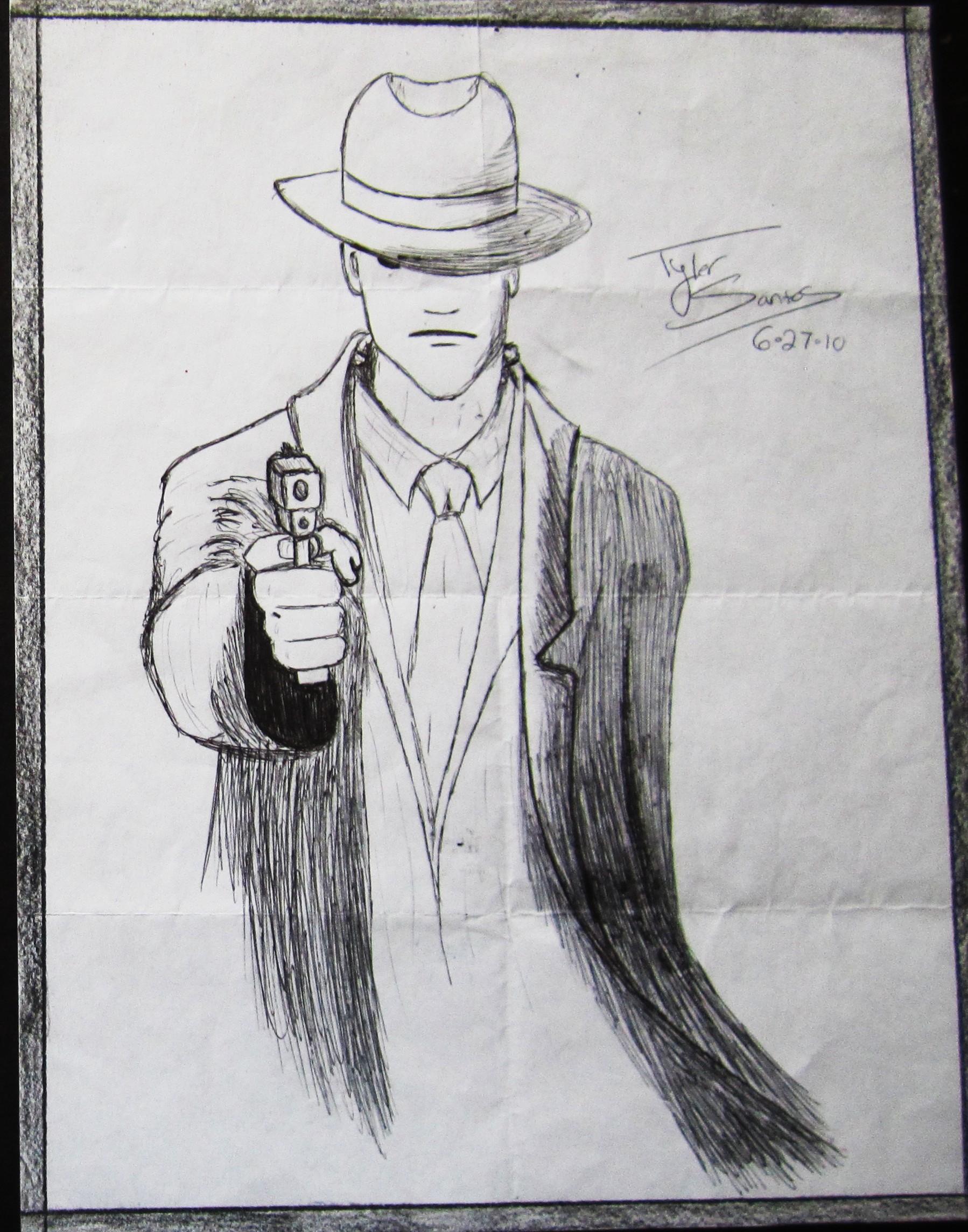 photo Man Holding Gun Drawing man holding gun by fireball9919 on