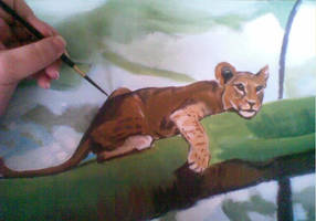 Lion cub in acrylics