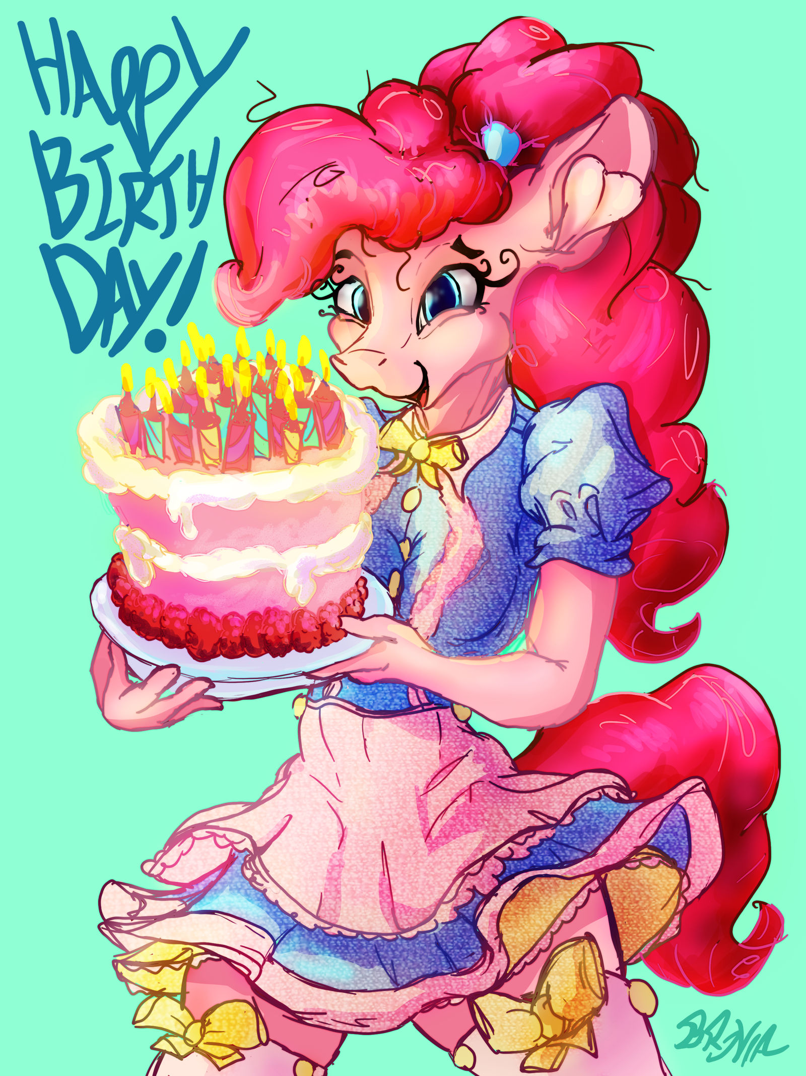 Pink Cake Deviantart Pinkie Pie Birthday Cake by Br0via on DeviantArt
