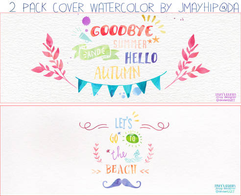 2 Pack Cover Typography Watercolor By Jmayhip@da