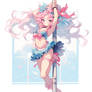 Cotton Candy Pink and Blue Hair Girl Dancer