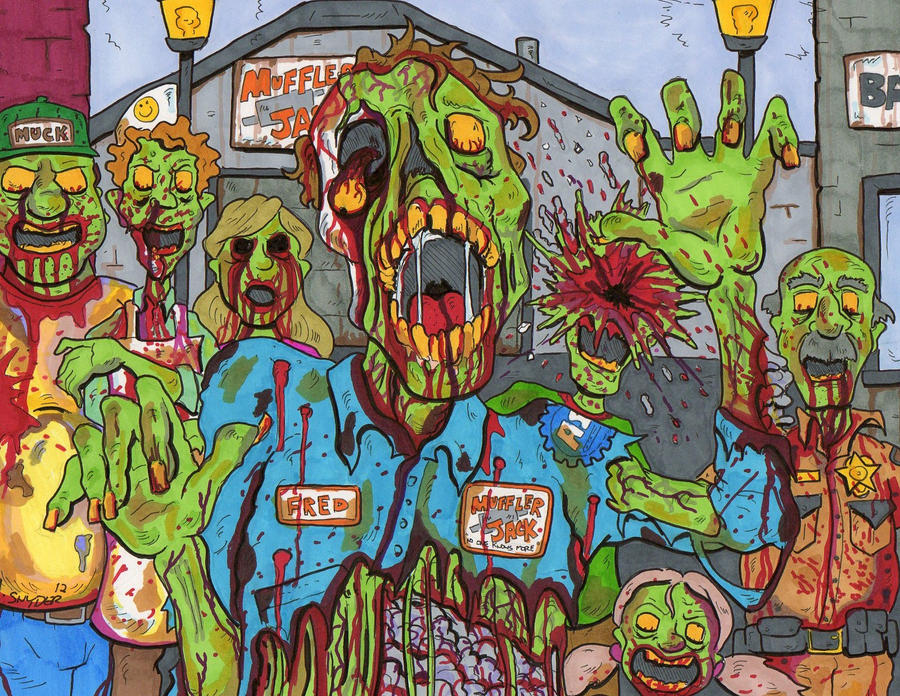 Zombie Main Street Colored