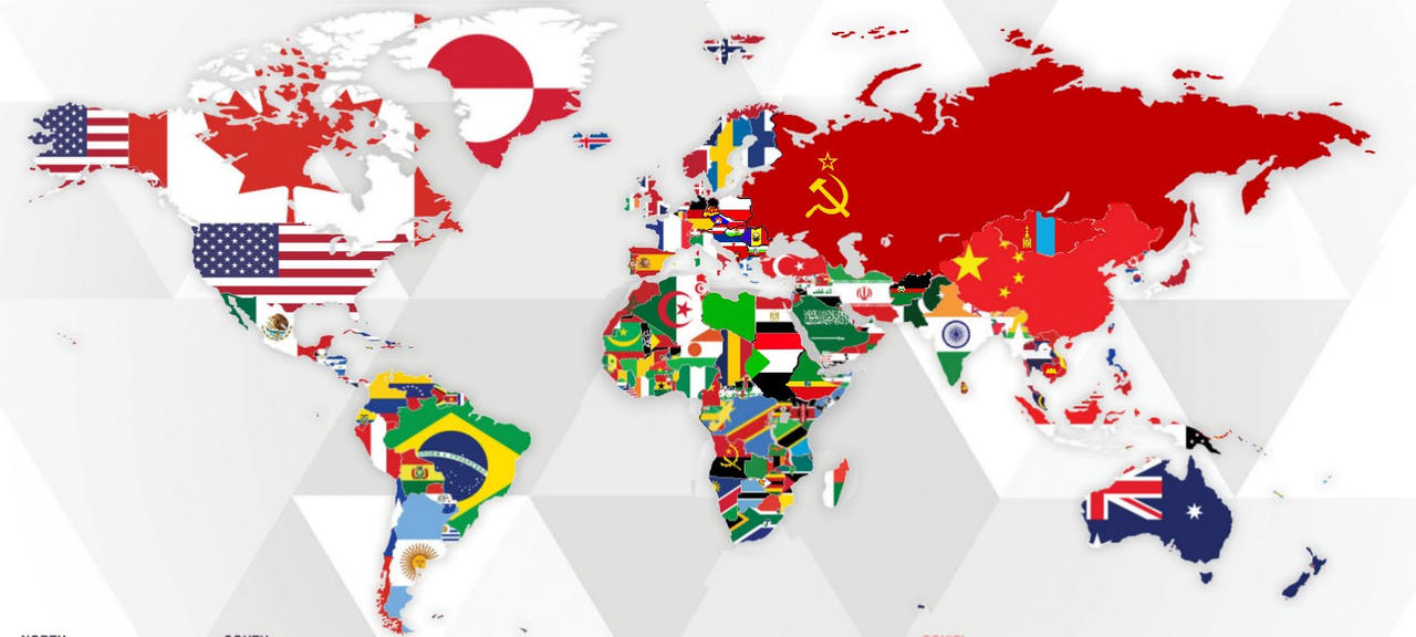 Cold War World Map Flag by CatalinVizireanu