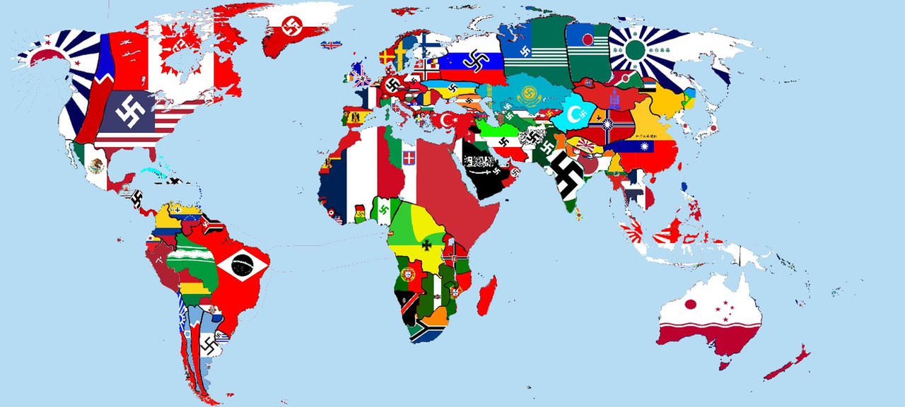 Axis Victory Map Deviantart WW2 Axis Victory World flag map by CatalinVizireanu on DeviantArt