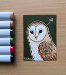 ACEO card - Barn Owl by TenebrisArt