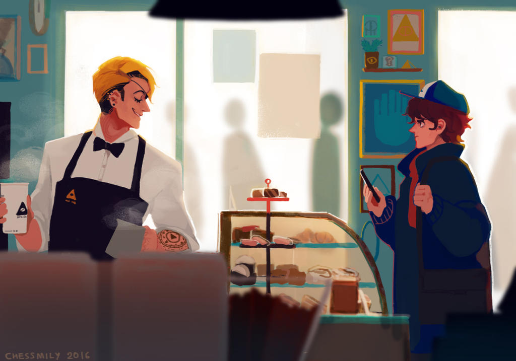 [BillDip] Coffee shop AU by CHESSMILY