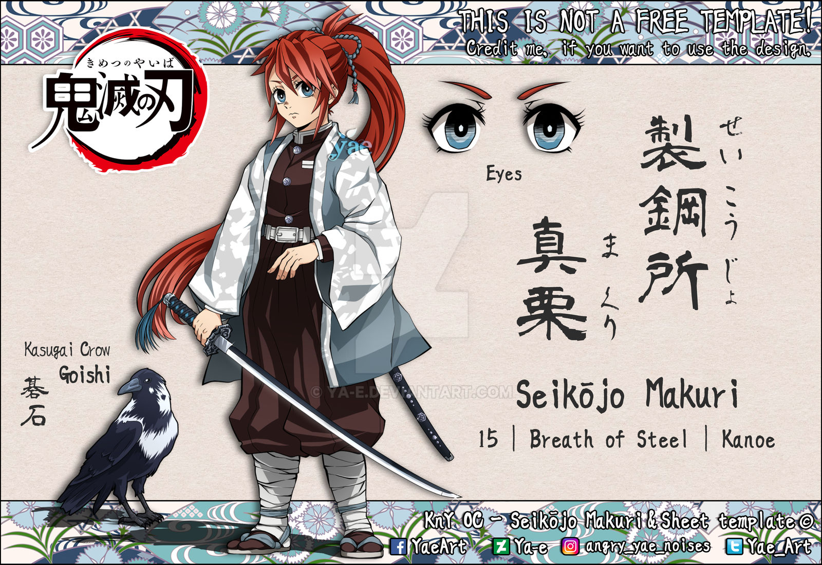 Kimetsu No Yaiba Seikojo Makuri Oc Sheet By Ya E On Deviantart