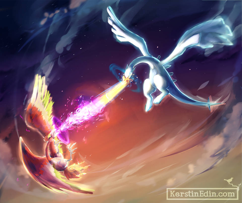 Ho-Oh vs Lugia Poster posters & prints by Kyle Style