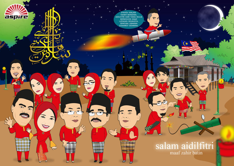 Hari Raya Cartoon Aspire 2012 by mietony on DeviantArt