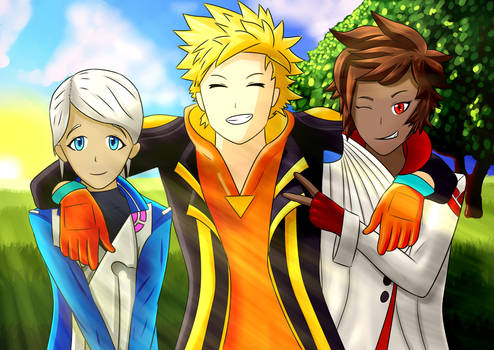 Pokemon teams (Team Harmony) Selfie!!