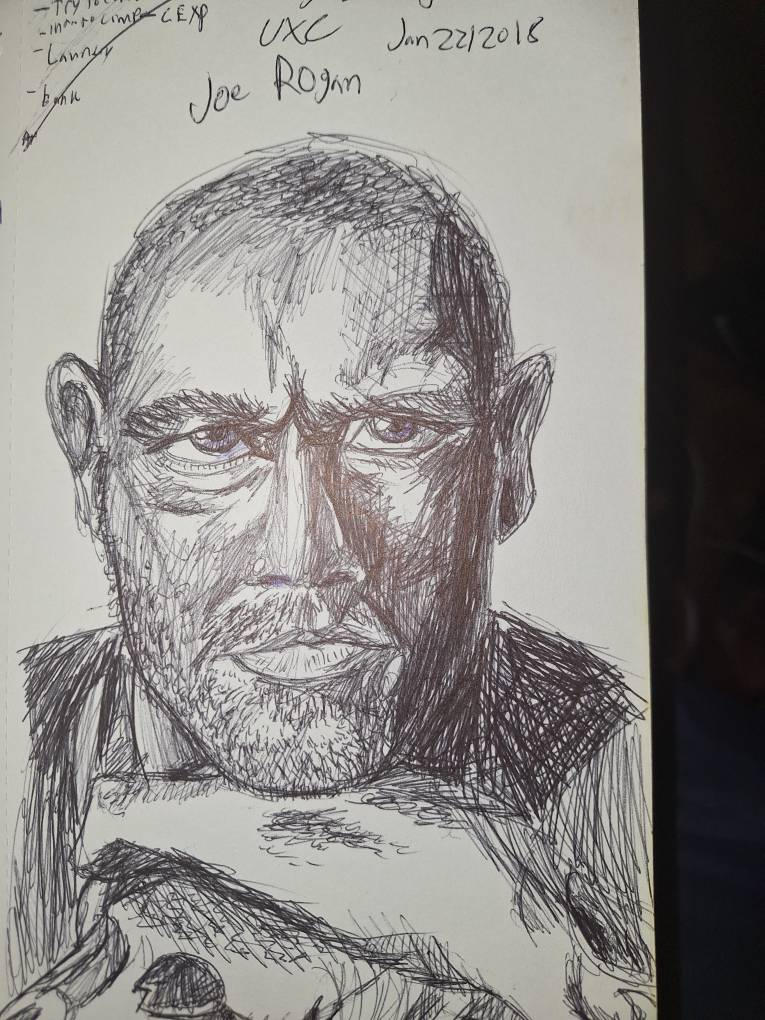 Joe Rogan Draw Random pen drawing of Joe Rogan I did in college by QuinnDepatten on ...