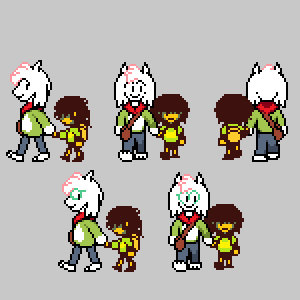 Deltarune Custom Animation 9 - Asriel + Kris walk