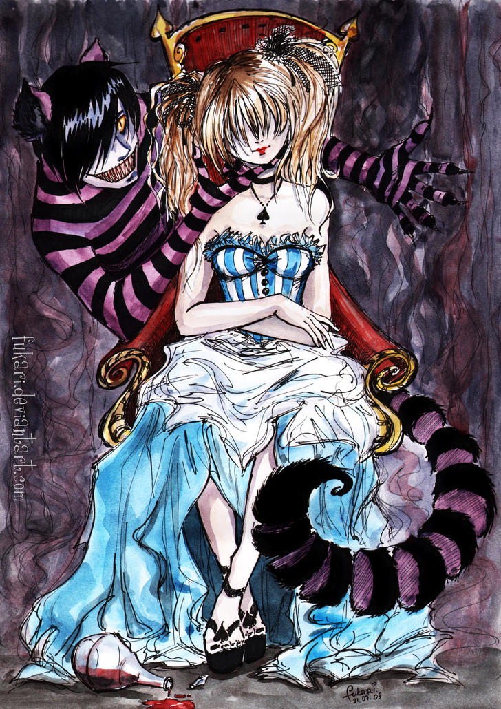 Алиса и чеширский кот. Алиса и Чешир арт.
