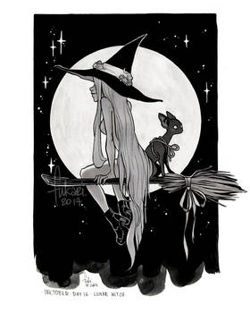 inktober - 16 - lunar
