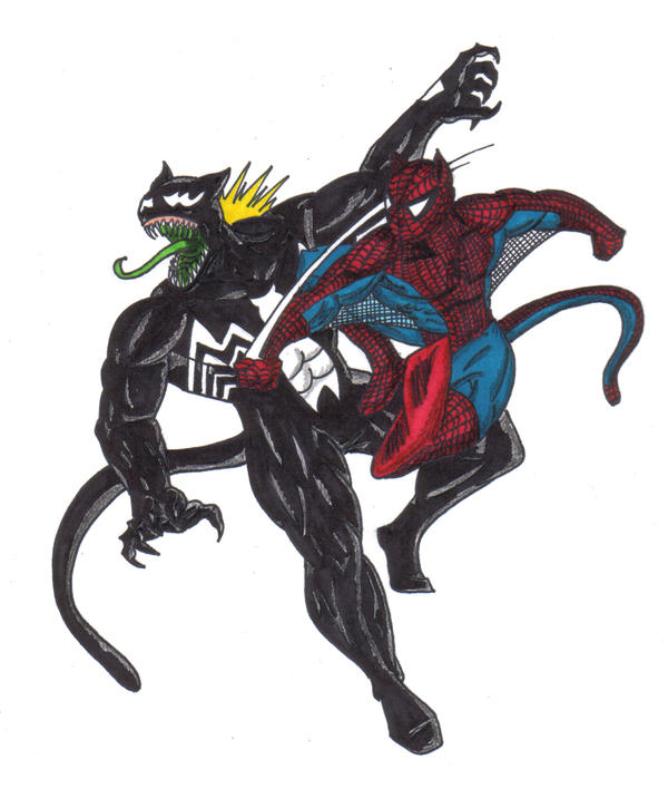 Spider-cat Vs Venom-cat