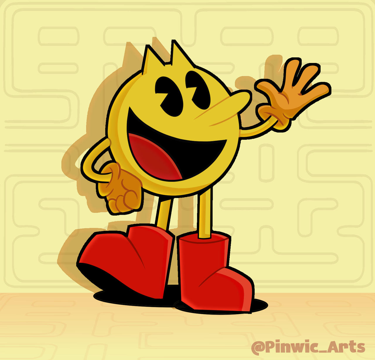 Deranged Pac Man Fan Pacman fanart vintage by PinwicArts on DeviantArt