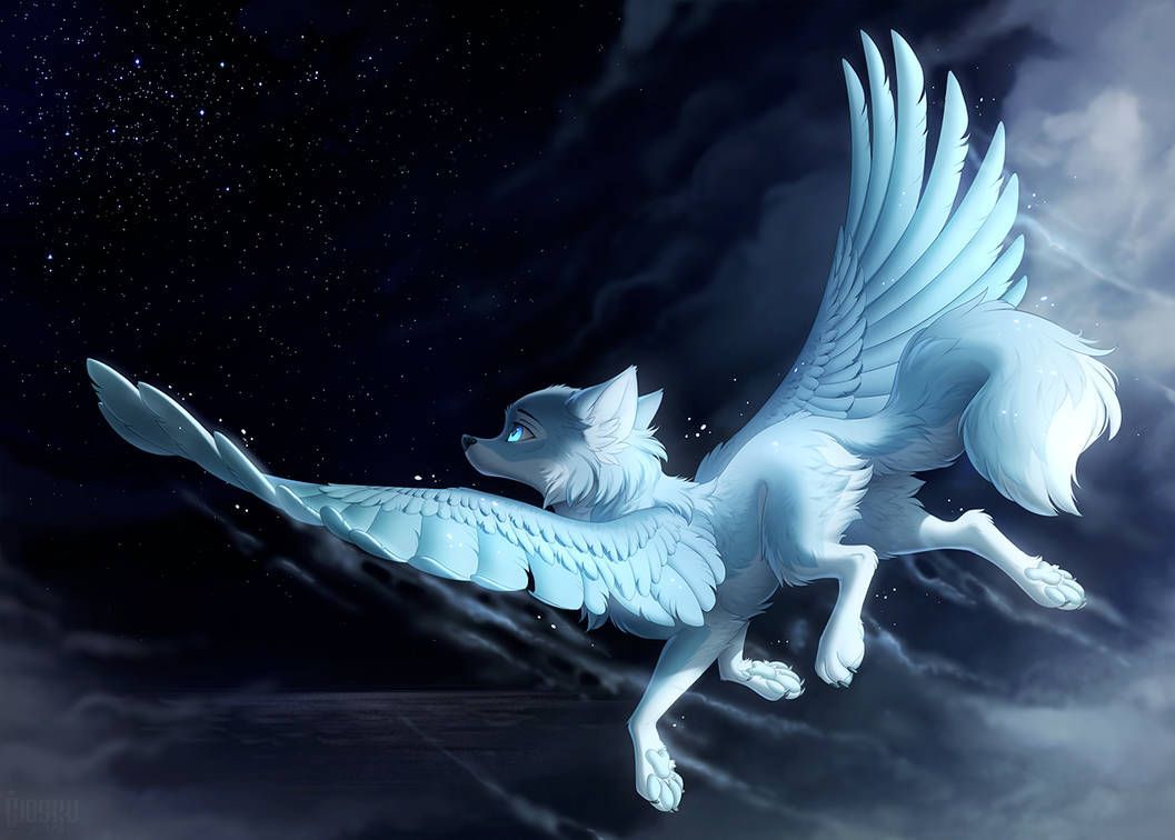 Wing Wolves Cartoon Wolves With Wings
