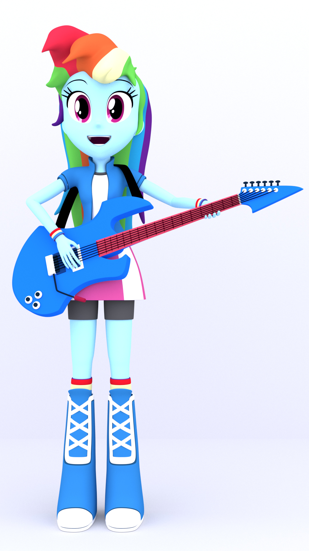 3D Rainbow Dash with guitar