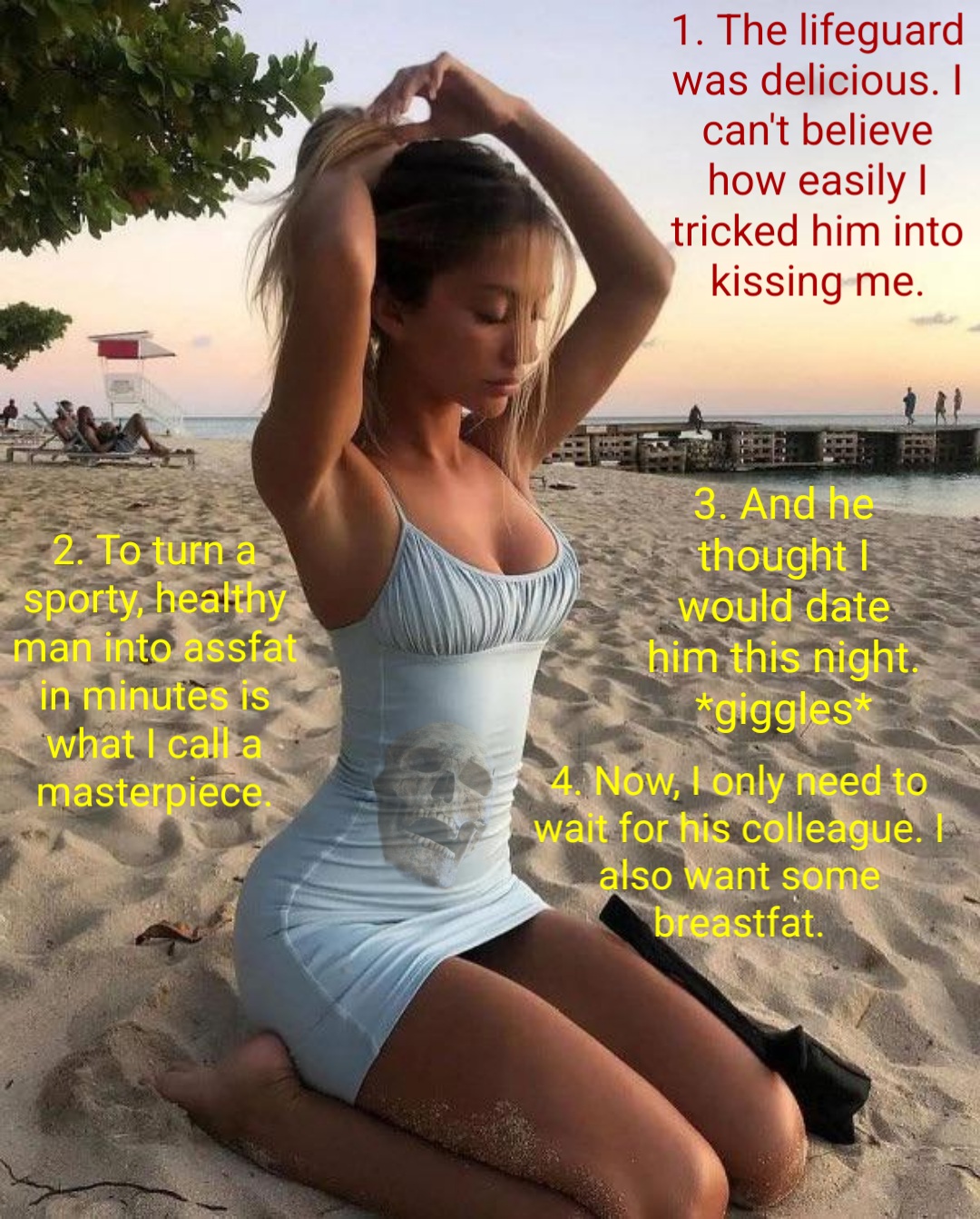 The beach girl (absorption/vore caption) by samnight7056 on DeviantArt