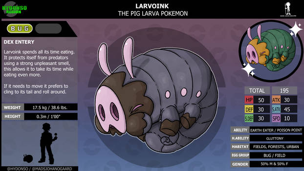 Hydonso: Larvoink The Pig Larva Pokemon