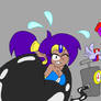 Blue GB Shantae In Latex Balloon