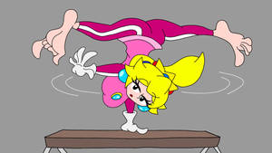 Winter Olympic Peach On Balance Beam 2