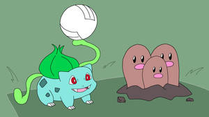 Bulbasaur And Dugtrio With Volleyball