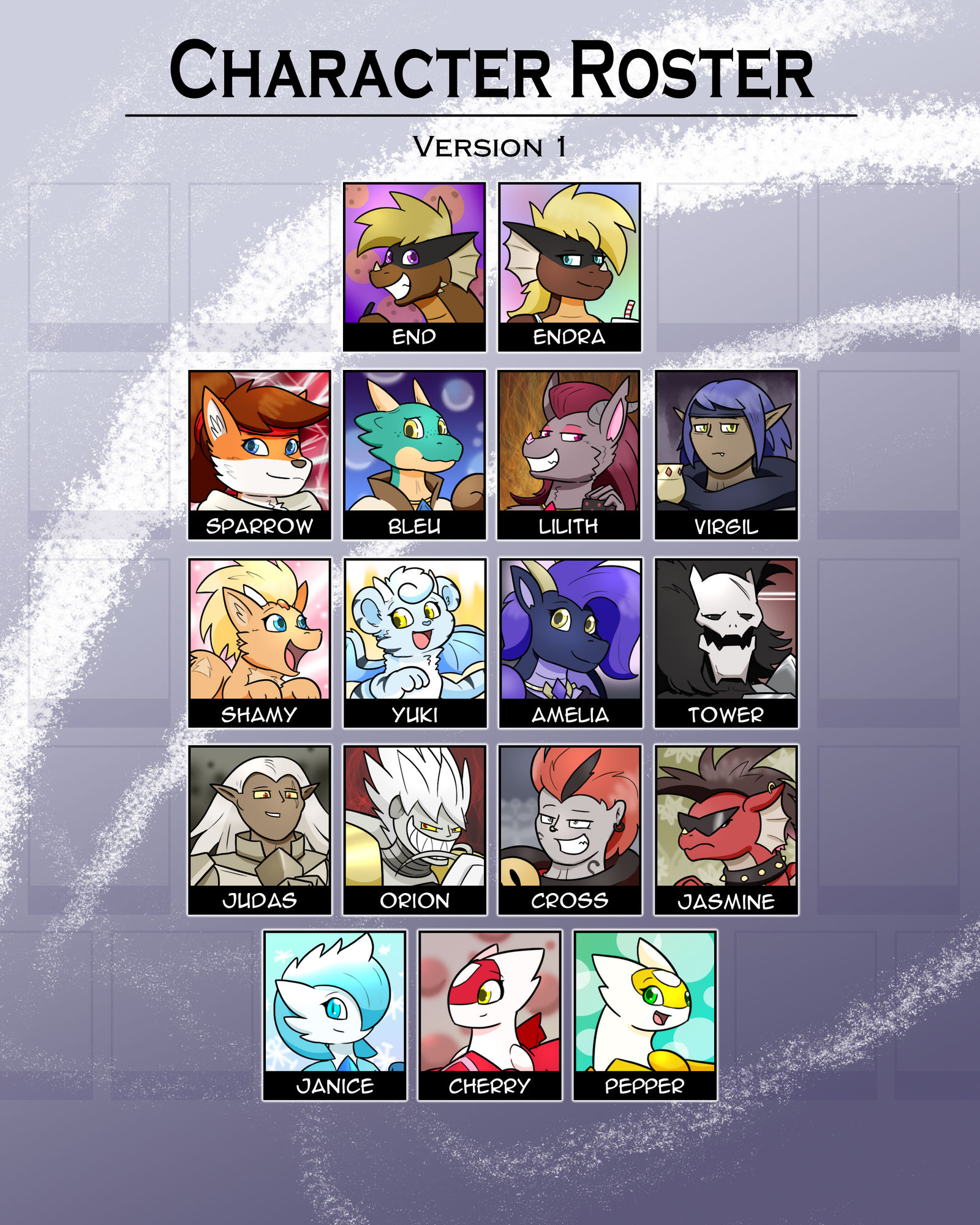 Character Roster Layout Character Roster - V1 by ChocEnd on DeviantArt