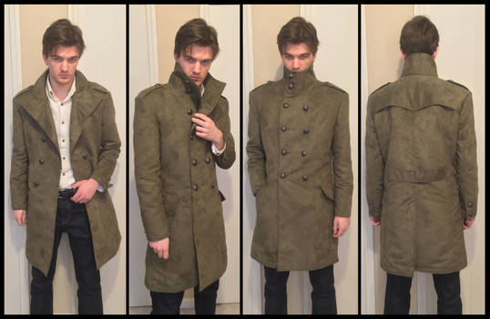 Balmain-inspired moleskin military coat