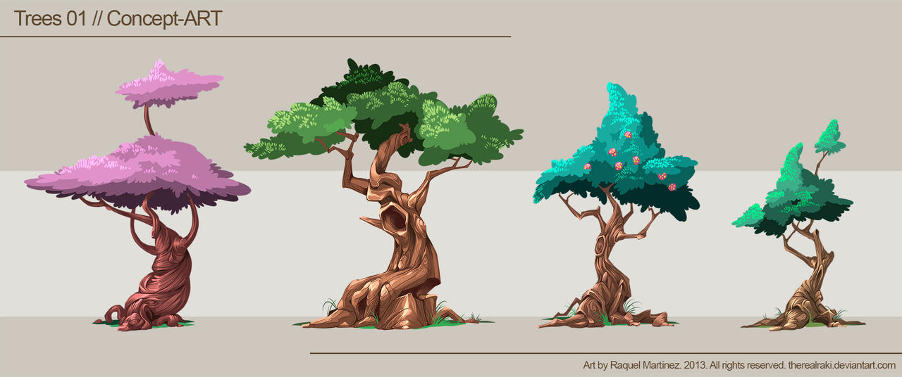 Trees 01, Concept-Art by TheRealRaki on DeviantArt