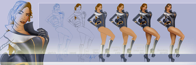 Autopia Pinup - Drawing Steps