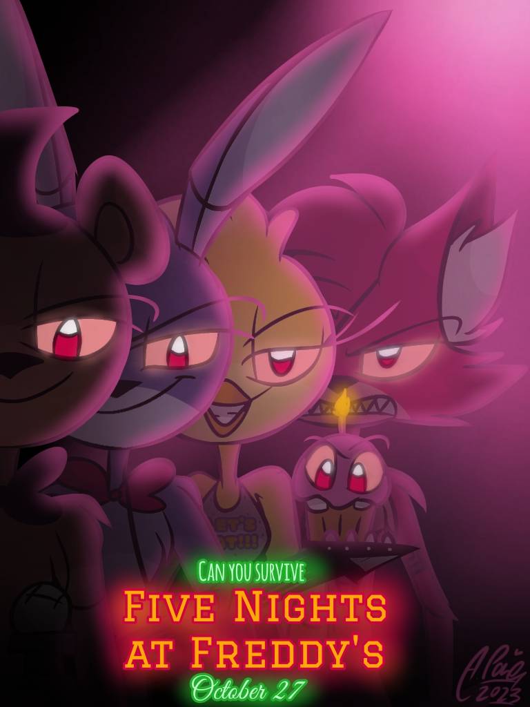 FNAF Movie Poster (but in my art style) by PurpleWizart24 on DeviantArt