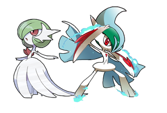 gardevoir, mega gardevoir, gallade, and mega gallade (pokemon) drawn by  yukifuri_tsuyu